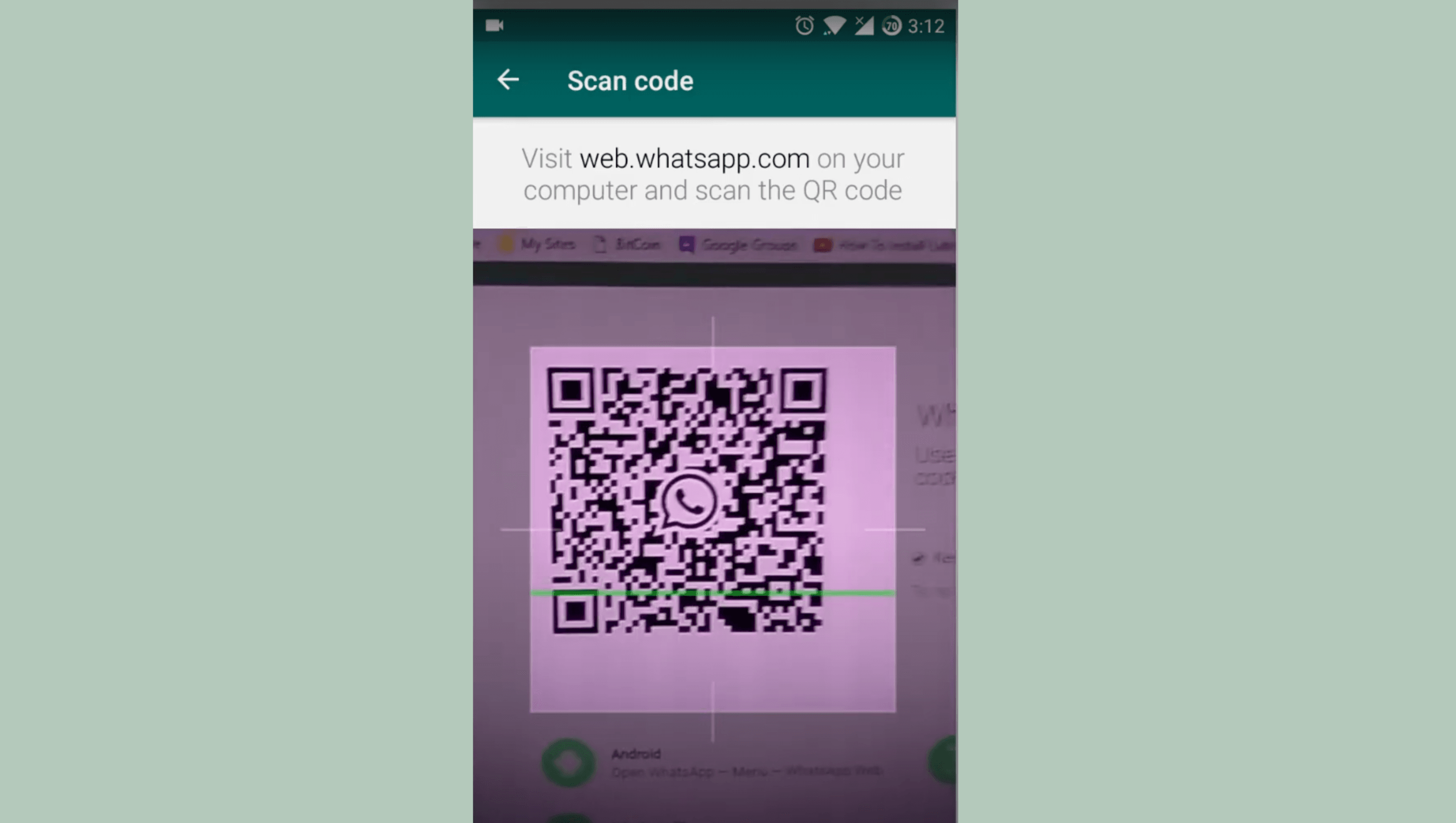 الخطوة 3 - مسح رمز QR